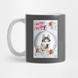 Husky Merry Christmas Santa Dog Mug